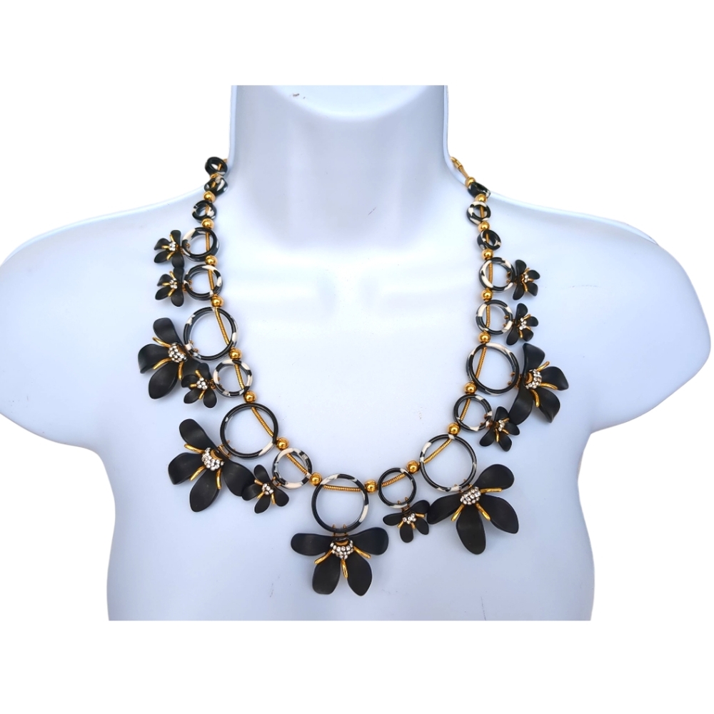 LELE SADOUGHI Trumpet Lily Necklace in Black & Gold Ret$425 - Picture 2 of 8